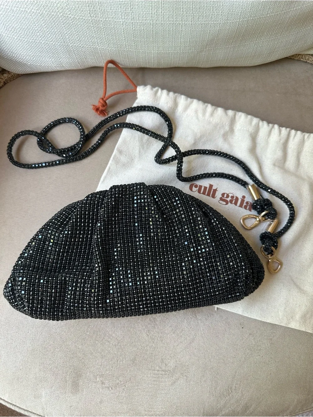 CULT GAIA Jaala Nano bag black Rhinestone